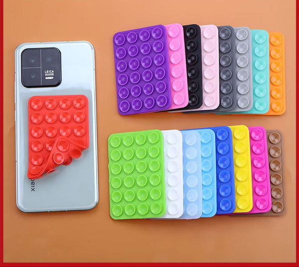 Mobile Phone Anti-slip Silicone Double-sided Suction Cup Multifunctional 24-grain Square Mobile Phone Bracket Double-sided Suction Cup Sticker