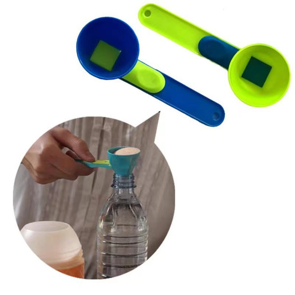 Milk Powder Anti-Colander Spoon Protein Powder Sliding Colander Funnel Powder Scoop With Longer Handle Funnel Scooper Precise Measurement Spill-Proof Bottles Scooper Gadgets For Water Bottle