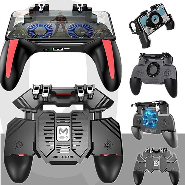 PUBG controller with cooling fan, six-finger synchronisation, PUBG essential, continuous trigger press gun assist device