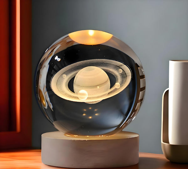 Luminous crystal ball desktop ornaments solar system starry sky decoration atmosphere night light glass ball creative
