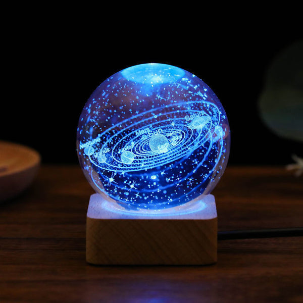 Crystal Ball Gift Solar System Moon Galaxy