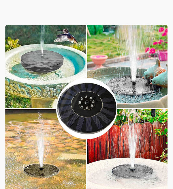 Solar Floating Fountain Pool Outdoor Bird Feeder With Fountain Light Water Pump Floating Water Decorative Fountain