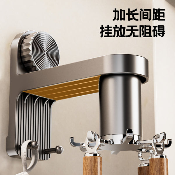 Kitchen Rotating Eight-claw Hook Suction Cup Storage Rack Spatula Spoon Wall-mounted Rack Wall Kitchenware Storage Rack