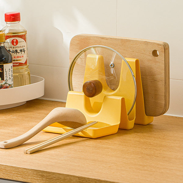 itchen Countertop Pot Cover Rack Multifunctional Spatula Spoon Chopsticks Storage Rack Desktop Chopping Board Storage Rack