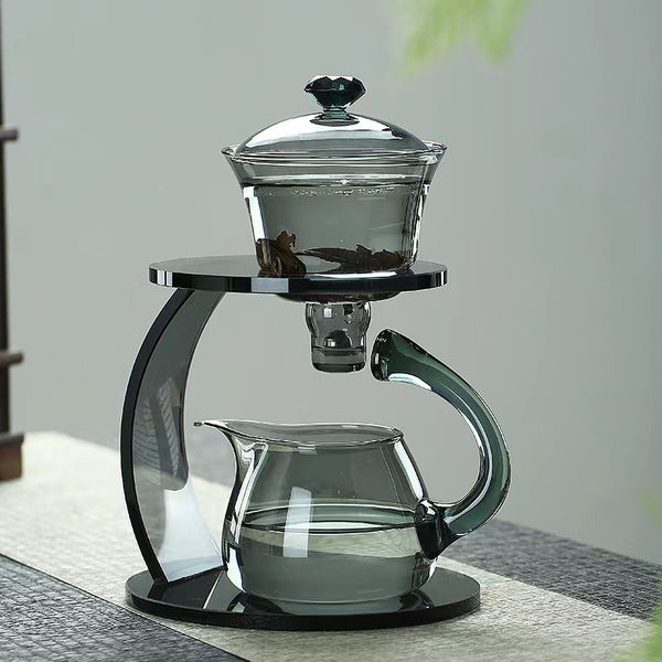 New Glass Tea Set Suit Magnetic Automatic Tea Maker Household Light Luxury High-end Lazy Tea Maker