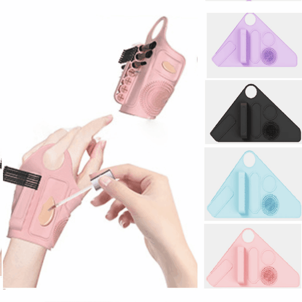 حزام يد مساعد للمكياج من السيليكون، حزام فرشاة مكياج متعدد الوظائف، حزام أداة مكياج التجميل، حزام معصم، منطقة تنظيف