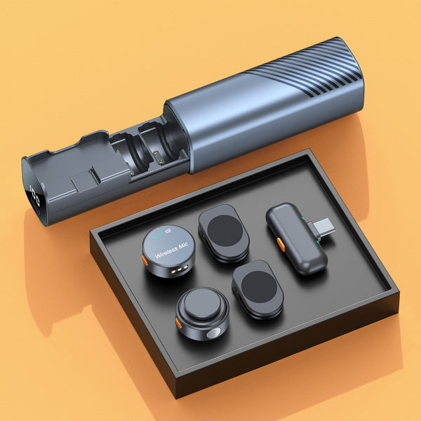 Wireless Collar Clip Microphone Pull-out Charging case Mobile Phone Live Radio Noise Reduction Microphone