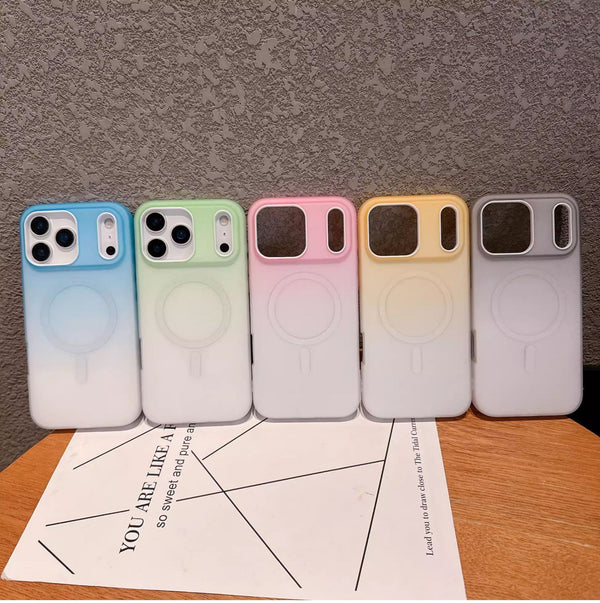 Jelly 2-in -1 IPhone17 Gradient Magnetic Mobile Phone Case Drop-resistant Protective