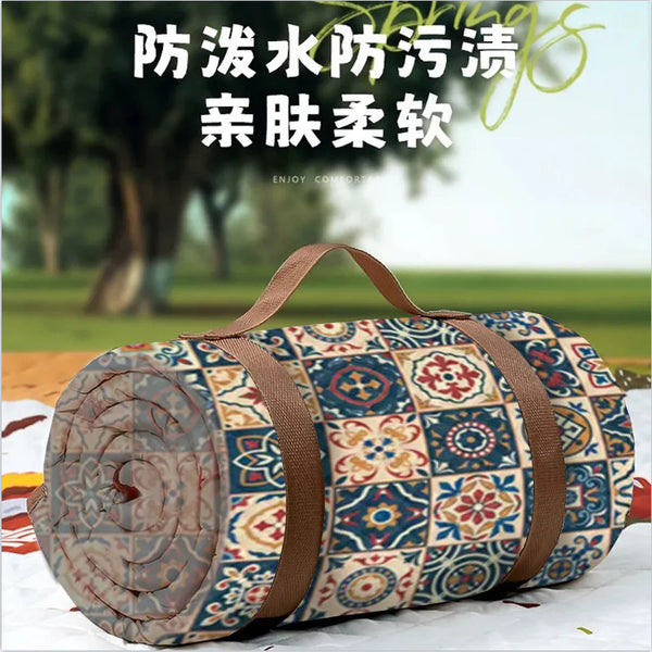 Picnic Mat Moisture-proof Mat Summer Thickened Outdoor Camping Beach Spring Outing Waterproof Mat Floor Mat Travel Mat