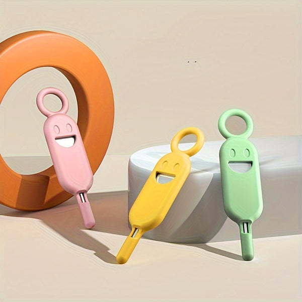 Mobile Phone Smiley Face Card Needle Protection Sleeve Is Suitable For So The Model Anti-lost Silicone Portable Key Chain Multi-function Card